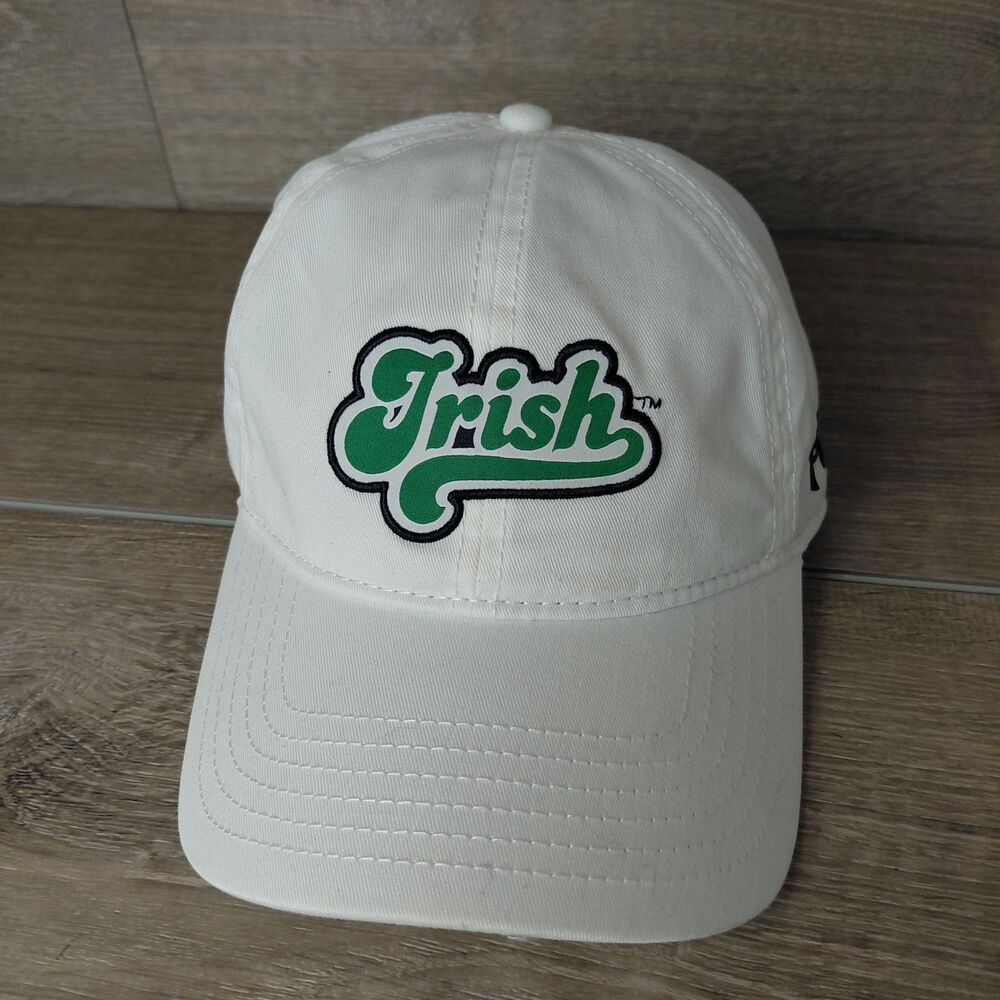 NEW Notre Dame Fighting Irish Under Armour Womens Hat Cap White Green Spellout
